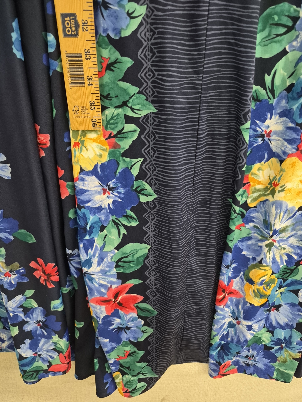 Within Floral Maxi Dress Navy Blue Colorful Flowers Short Sleeve Boho (SKU353 G) - Picture 3 of 14